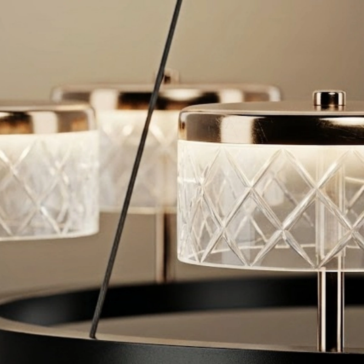 Mid-Century Tiered Hanging Chandelier