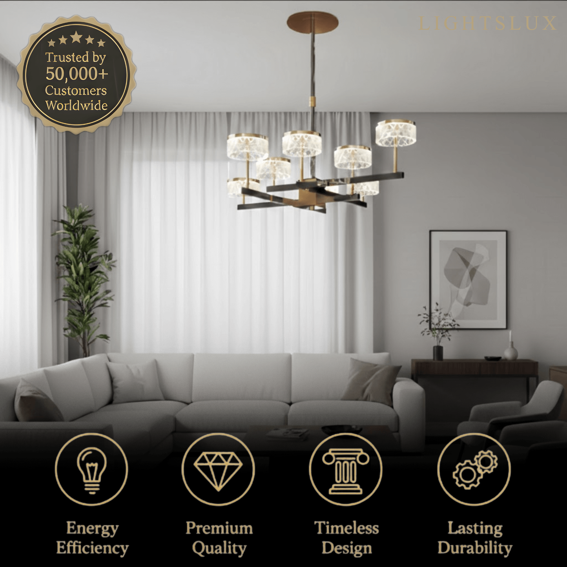 Excelis_Modern_Luxury_Tiered_Gold_Pearl_Black_Chandelier