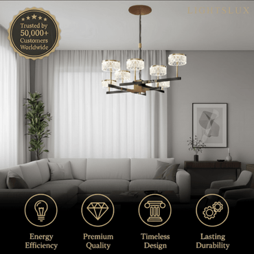 Excelis_Modern_Luxury_Tiered_Gold_Pearl_Black_Chandelier