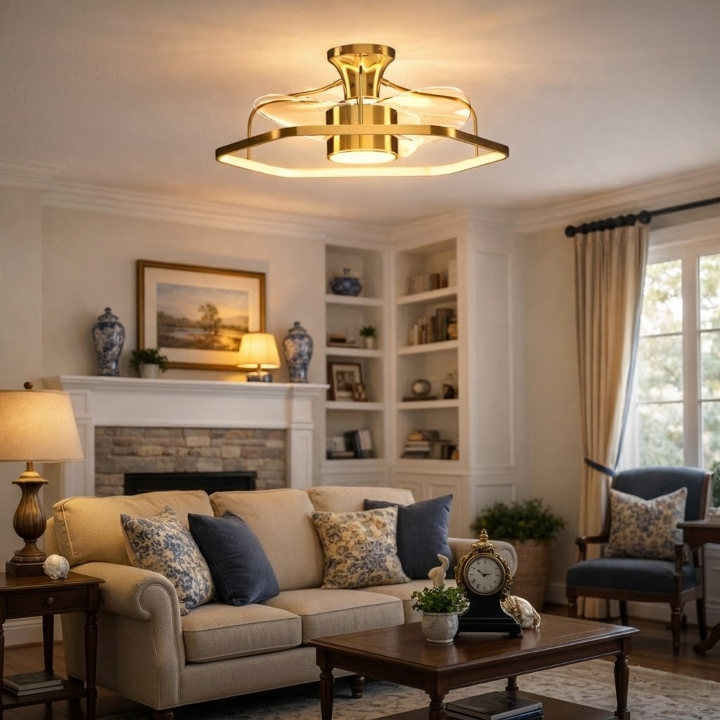 Excelis_Geometric_Ceiling_Light_with_Fan