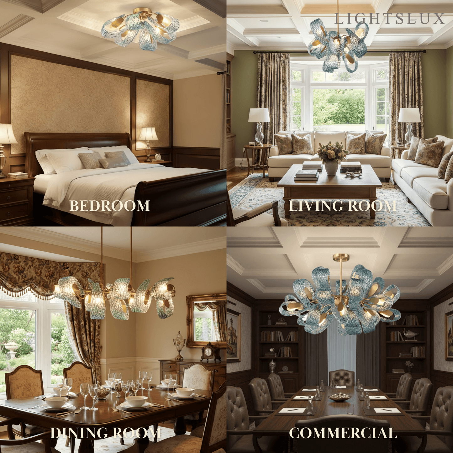 Art Deco Peacock Chandelier – Blue Feather Art Glass Contemporary for Dining Room Bedroom