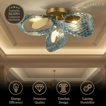 Art Deco Peacock Chandelier – Blue Feather Art Glass Contemporary for Dining Room Bedroom