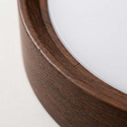 Zenno moderne Deckenleuchte – Walnuss, weißes Metall, Acryl für Schlafzimmer