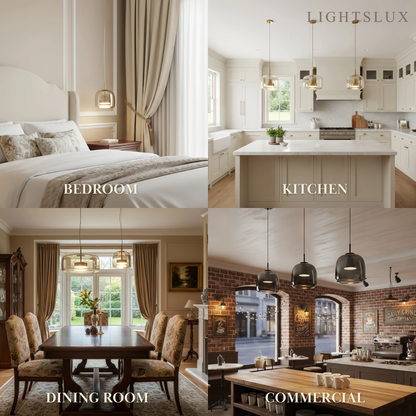 Vetro Modern Pendant Light – Glass in Amber/Smoked for Kitchen/Dining Room