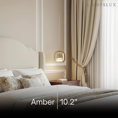 Vetro Modern Pendant Light – Glass in Amber/Smoked for Kitchen/Dining Room