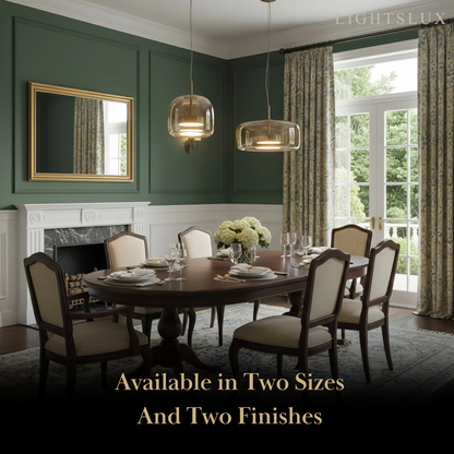 Vetro Modern Pendant Light – Glass in Amber/Smoked for Kitchen/Dining Room