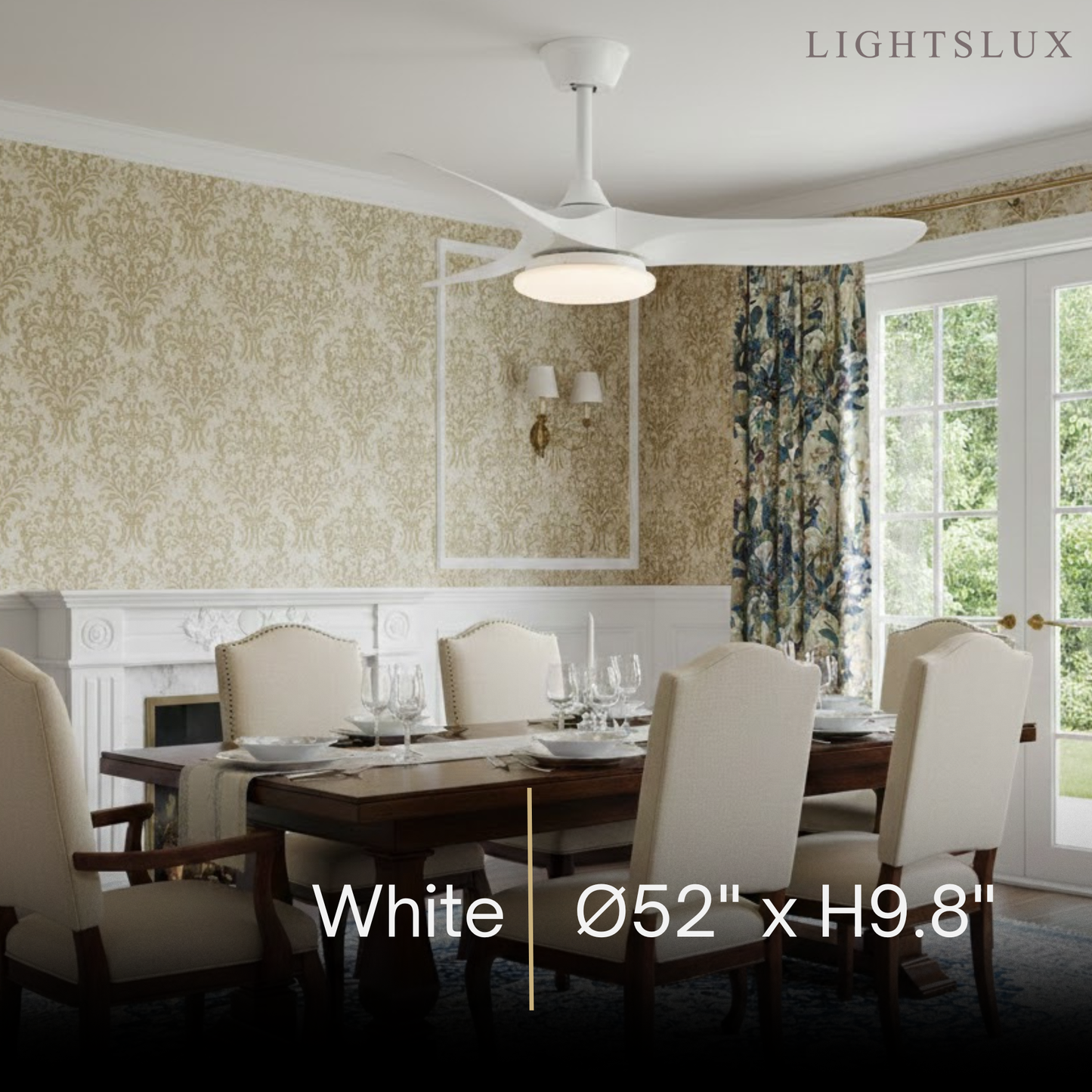 Zenno Modern Wood Ceiling Fan Light – 42” 52” Adjustable Airflow & Light Dining Room