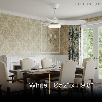 Zenno Modern Wood Ceiling Fan Light – 42” 52” Adjustable Airflow & Light Dining Room