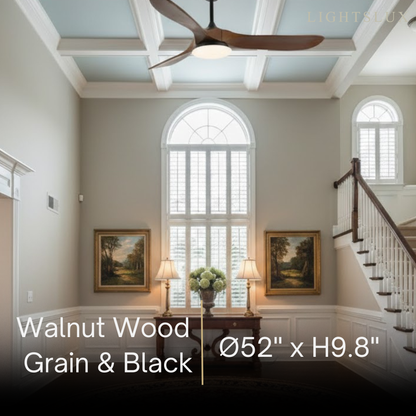 Zenno Modern Wood Ceiling Fan Light – 42” 52” Adjustable Airflow & Light Dining Room