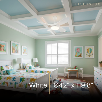 Zenno Modern Wood Ceiling Fan Light – 42” 52” Adjustable Airflow & Light Dining Room