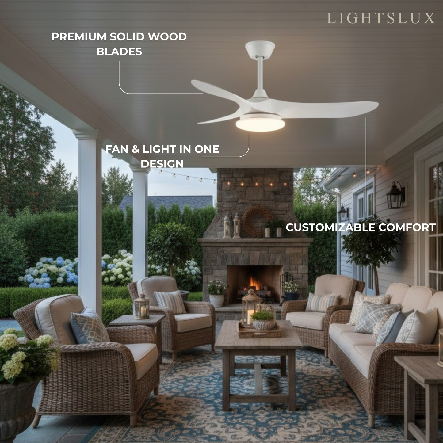 Zenno Modern Wood Ceiling Fan Light – 42” 52” Adjustable Airflow & Light Dining Room