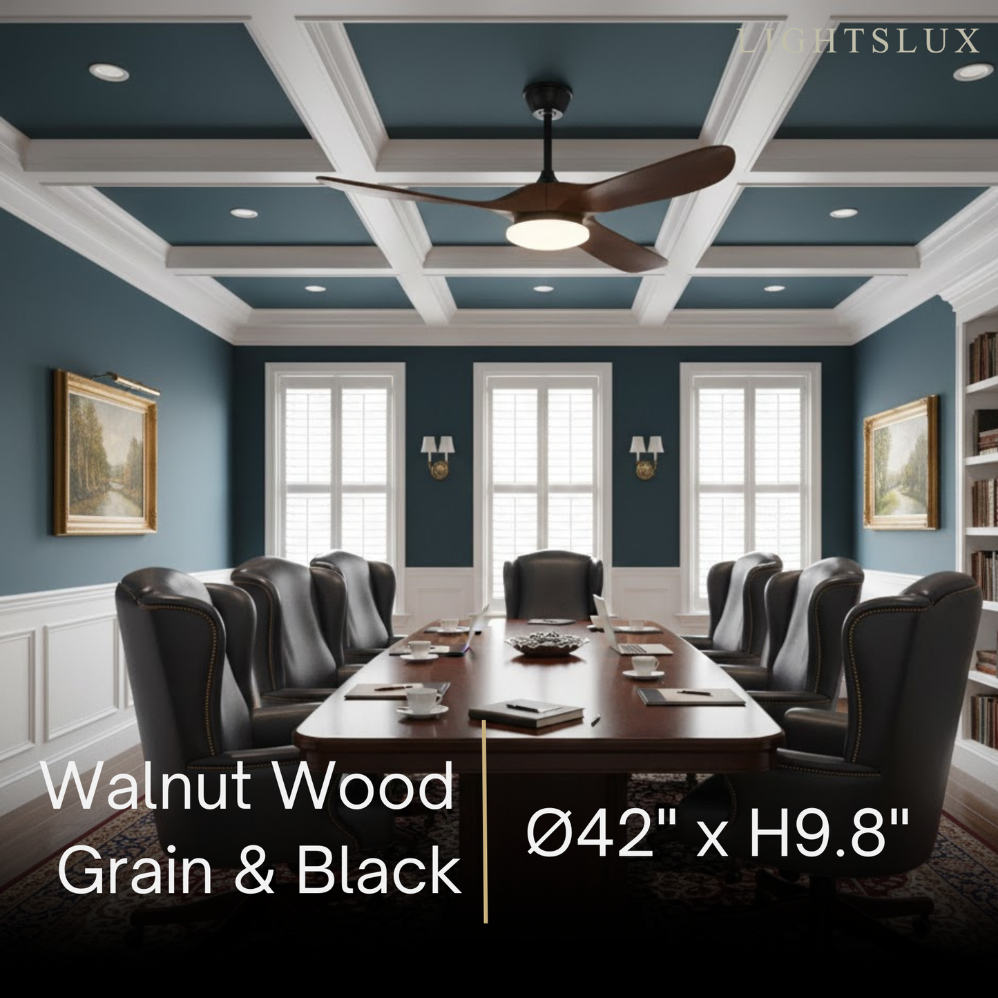 Zenno Modern Wood Ceiling Fan Light – 42” 52” Adjustable Airflow & Light Dining Room