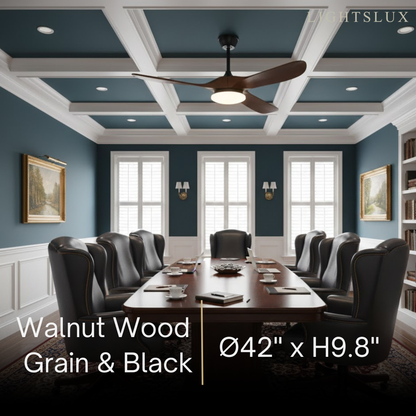 Zenno Modern Wood Ceiling Fan Light – 42” 52” Adjustable Airflow & Light Dining Room