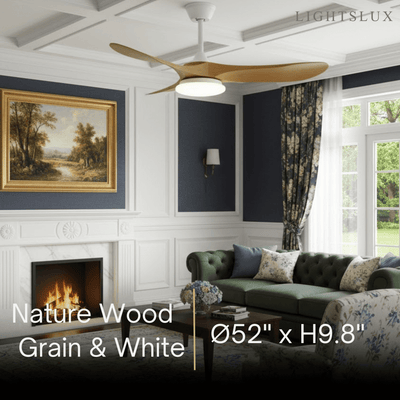 Zenno Modern Wood Ceiling Fan Light