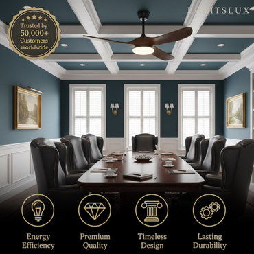 Zenno Modern Wood Ceiling Fan Light – 42” 52” Adjustable Airflow & Light Dining Room