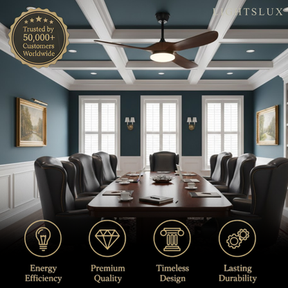 Zenno Modern Wood Ceiling Fan Light – 42” 52” Adjustable Airflow & Light Dining Room