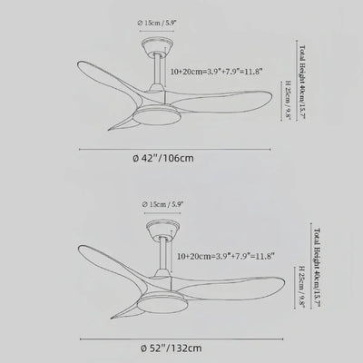Zenno Modern Wood Ceiling Fan Light