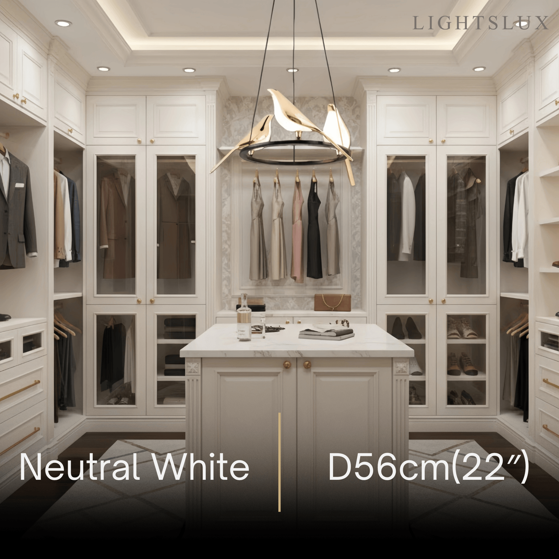 Modern Bird Chandelier – Gold Acrylic Magpie Design