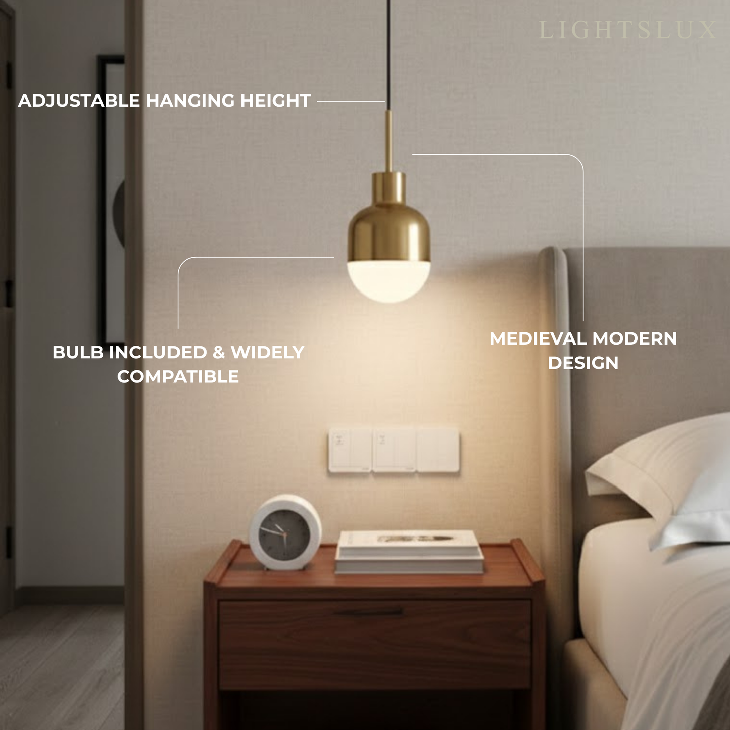 Mid-Century Pendant Light – Electroplated Copper Glass Shade for Rustic Modern Interiors