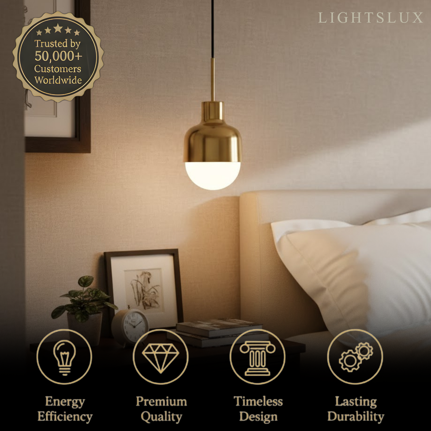 Mid-Century Pendant Light – Electroplated Copper Glass Shade for Rustic Modern Interiors