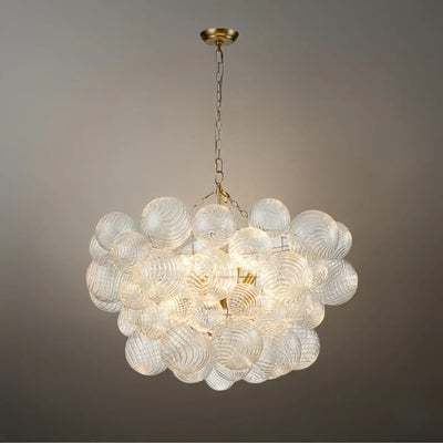 Modern Chandelier – Bubble Etched Glass 