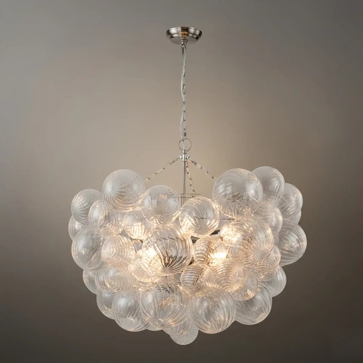 Modern Chandelier – Bubble Etched Glass 