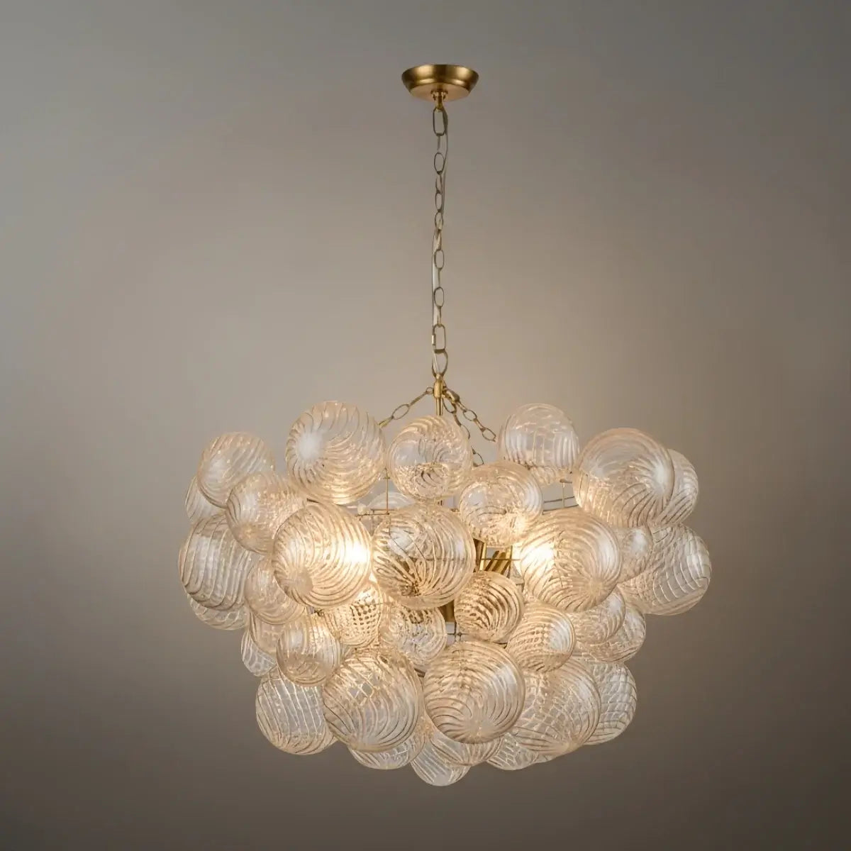 Modern Chandelier – Bubble Etched Glass 