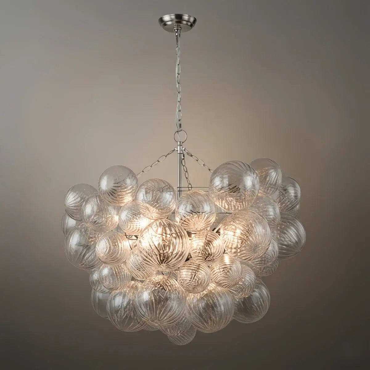 Modern Chandelier – Bubble Etched Glass 