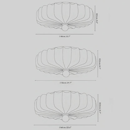 Modern Ceiling Light – Fabric Petal Floral Pattern Wood Accents for Bedroom Living Space