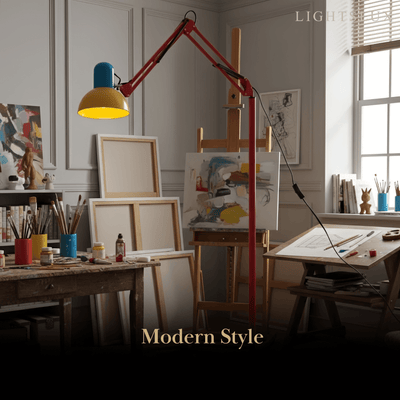 Modern Multi-Joint Floor Lamp — Adjustable Blue Red Yellow 