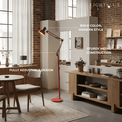 Modern Multi-Joint Floor Lamp — Adjustable Blue Red Yellow 