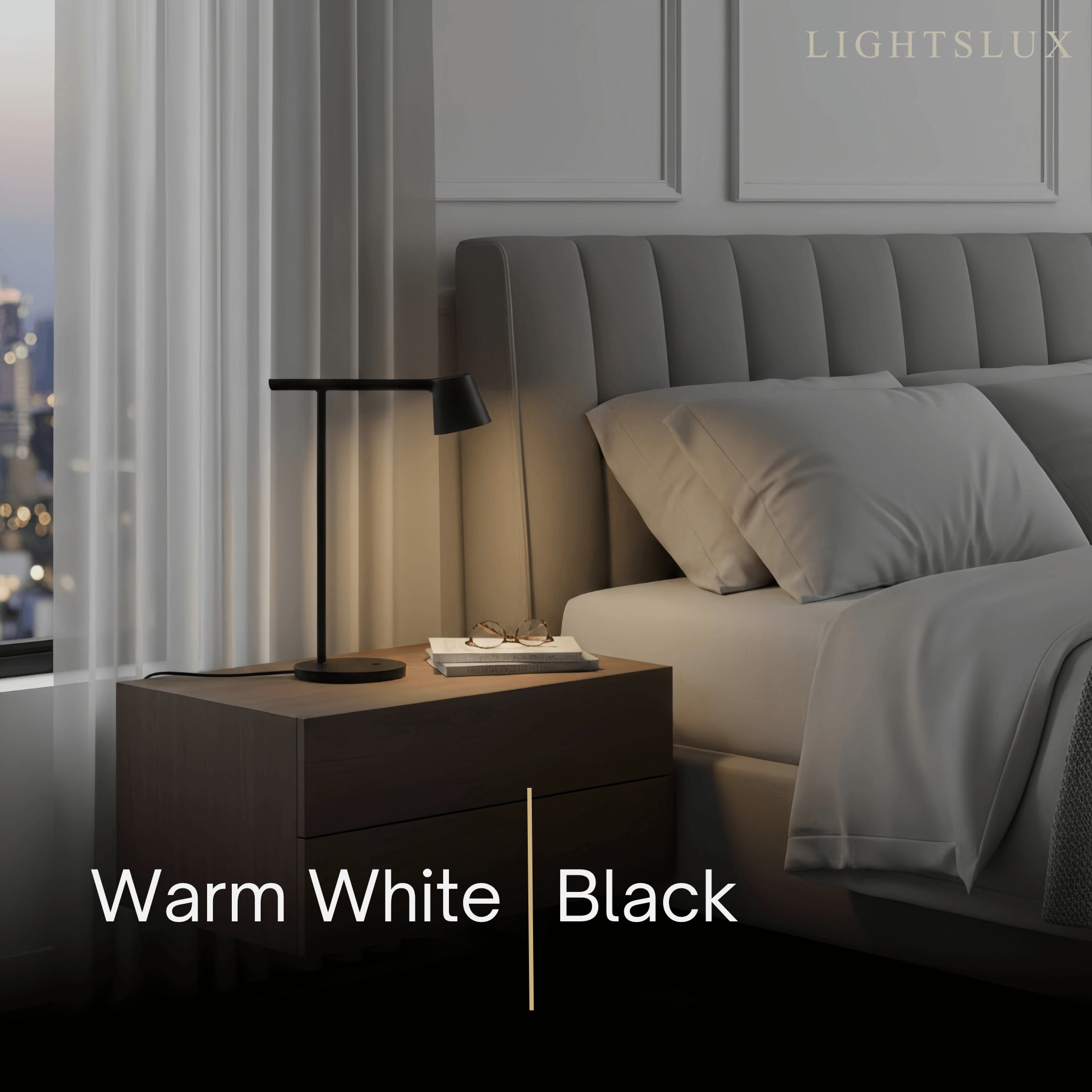 Minimalist Adjustable Table Lamp — Opal Acrylic 