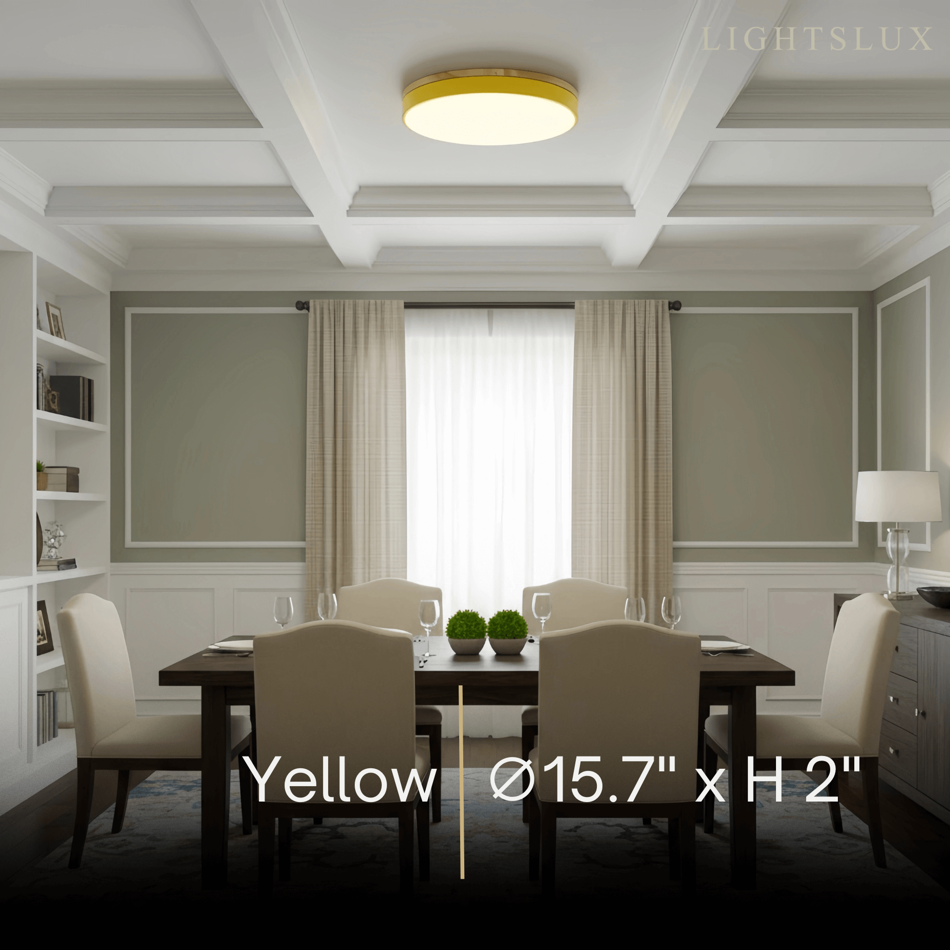 Minimalist Circular Ceiling Lamp — Wood & Matte Grey Frame 