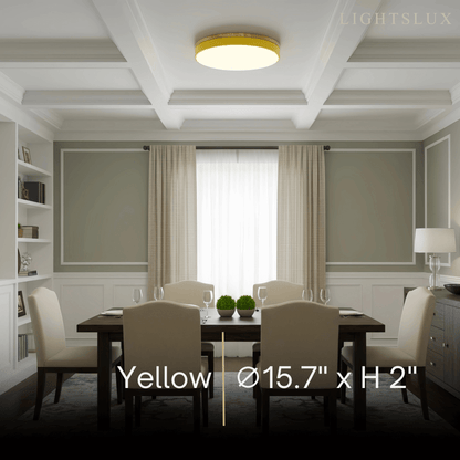 Minimalist Circular Ceiling Lamp — Wood & Matte Grey Frame 