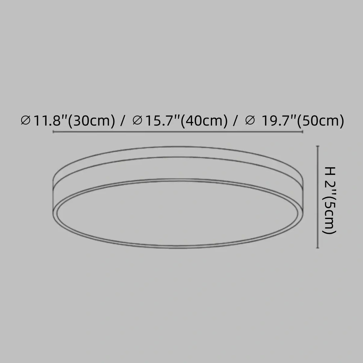 Minimalist Circular Ceiling Lamp — Wood & Matte Grey Frame 