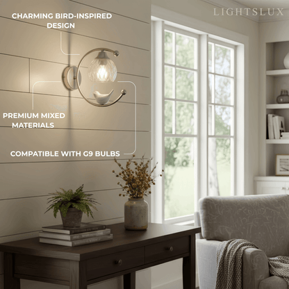 Artistic Ceramic Bird Wall Lamp