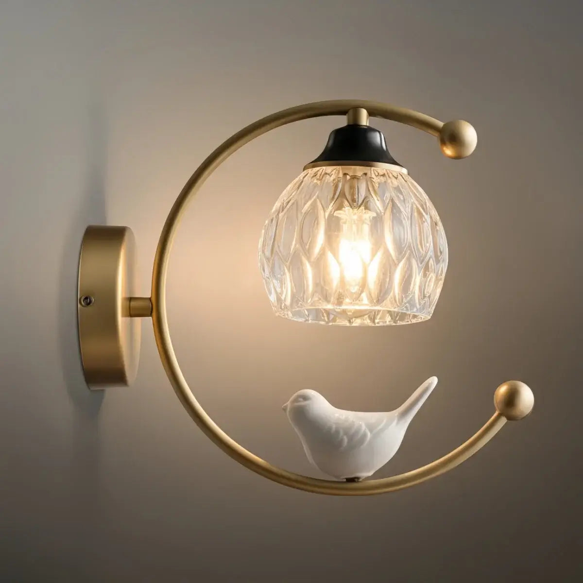 Artistic Ceramic Bird Wall Lamp