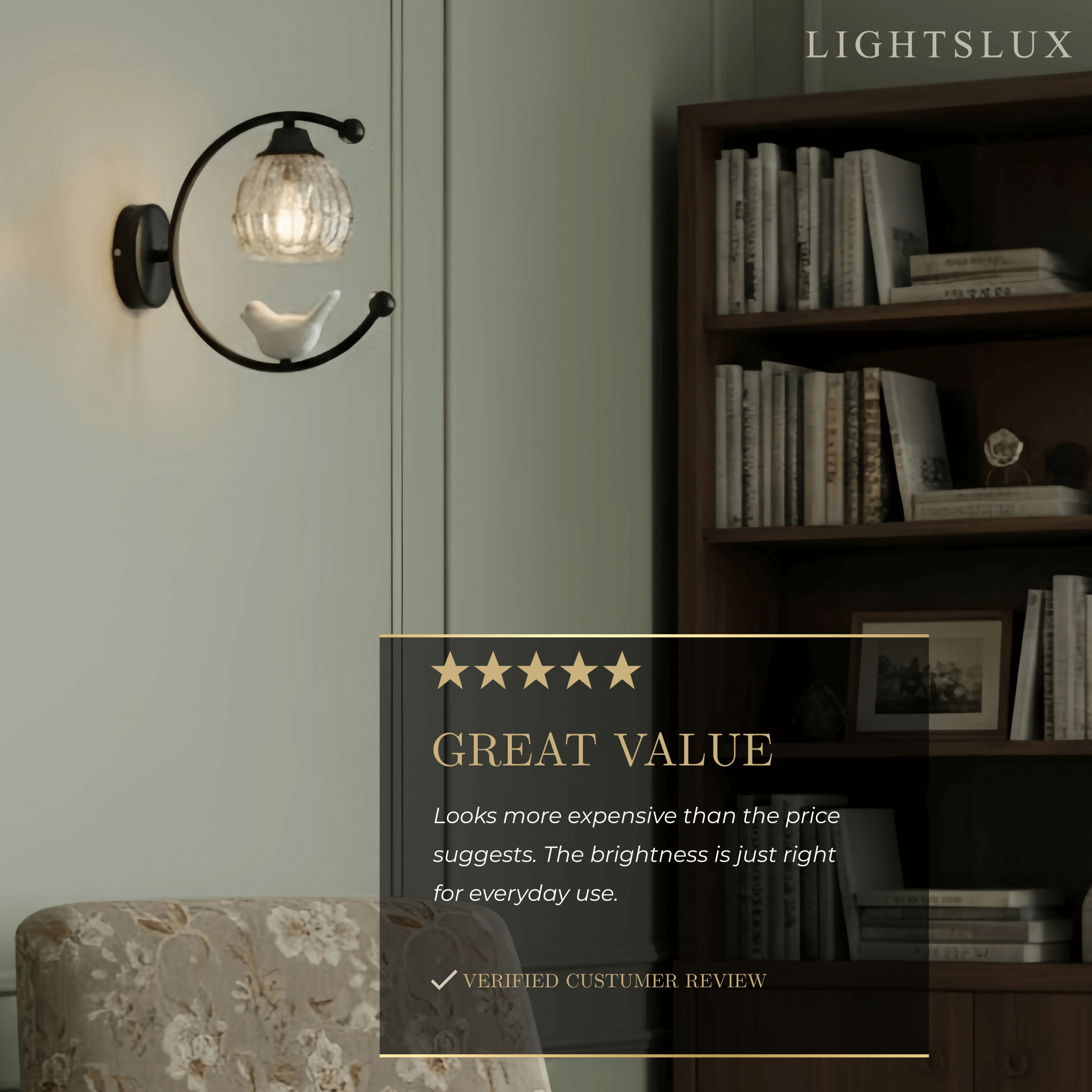 Artistic Ceramic Bird Wall Lamp