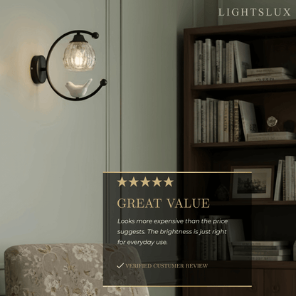 Artistic Ceramic Bird Wall Lamp