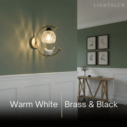 Artistic Ceramic Bird Wall Lamp