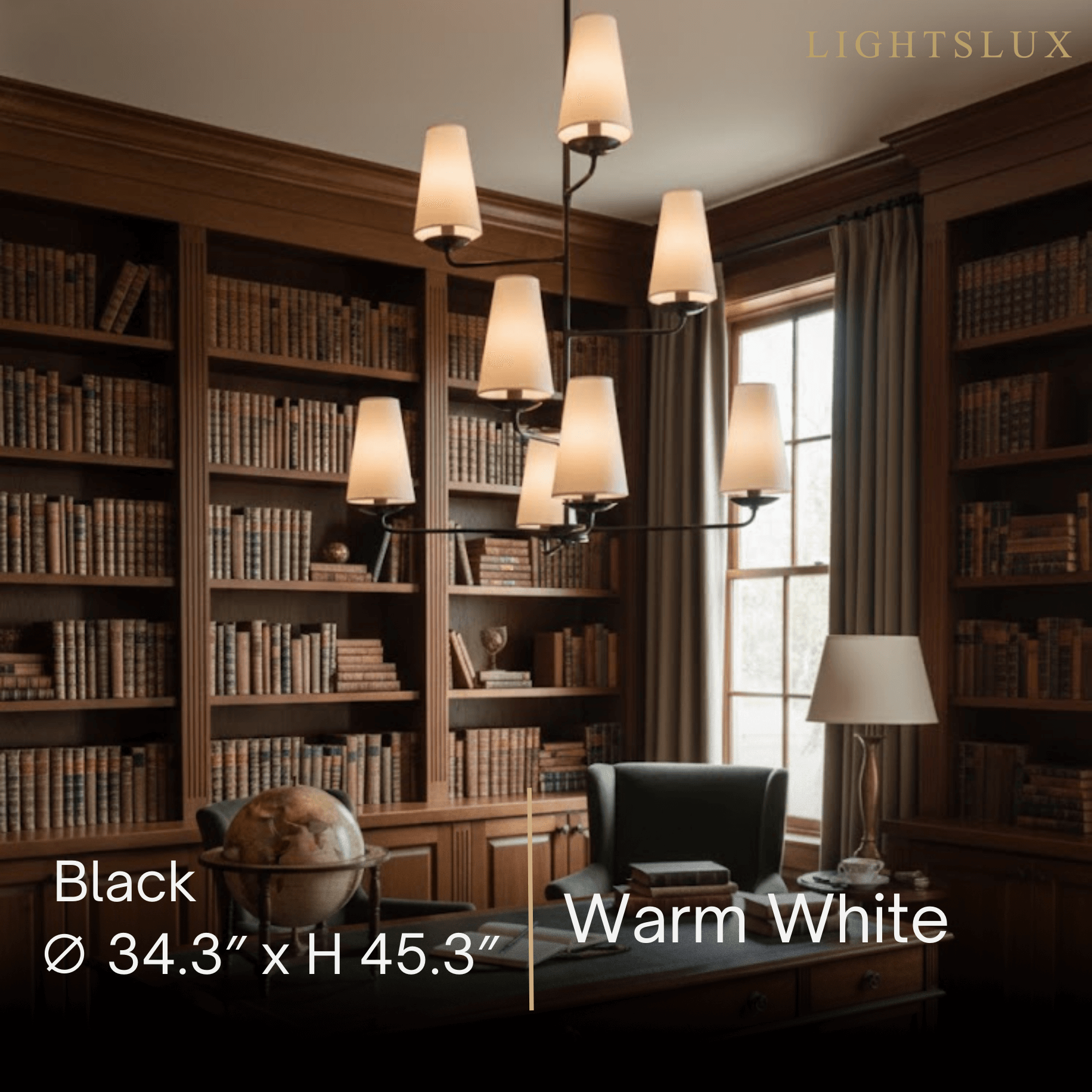Modern Tiered Chandelier — Copper Frame & Linen Shades 