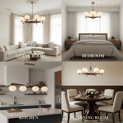 Mid-Century Modern Starburst Chandelier 
