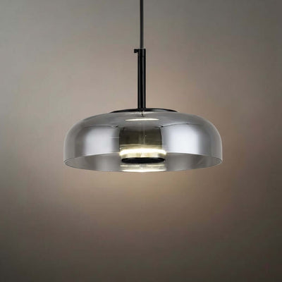 Scandinavian Pendant Lamp — Clear Glass Sphere & Brass Accent