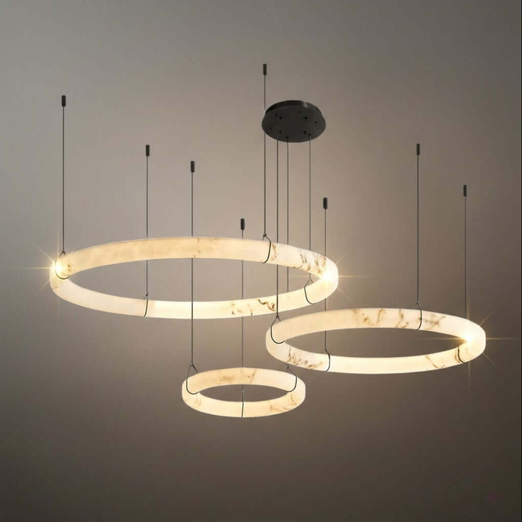 Modern Alabaster Ring Pendant Lamp 