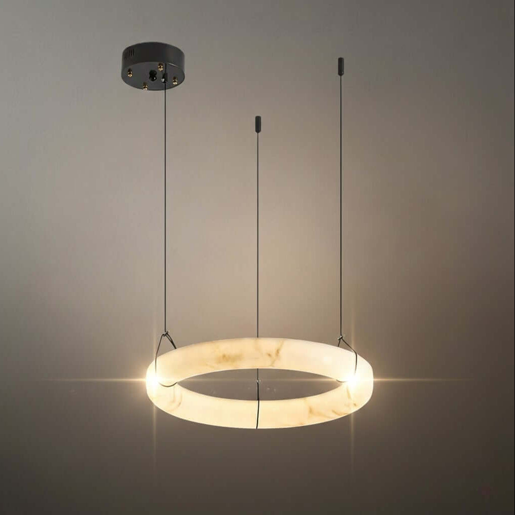 Modern Alabaster Ring Pendant Lamp 