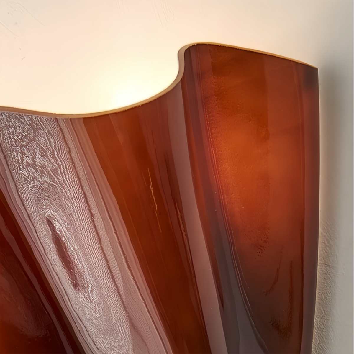 Organic Sculptural Wall Light — Petal-Form Earthy Tone for Bedroom