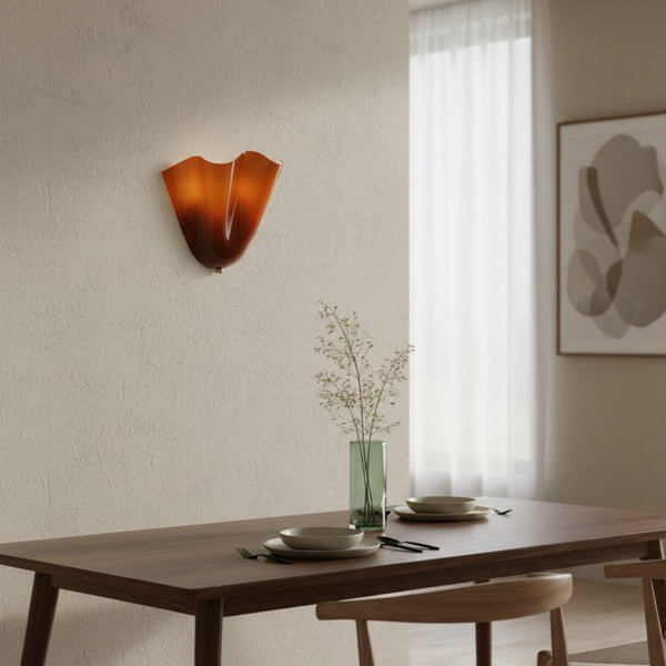Organic Sculptural Wall Light — Petal-Form Earthy Tone