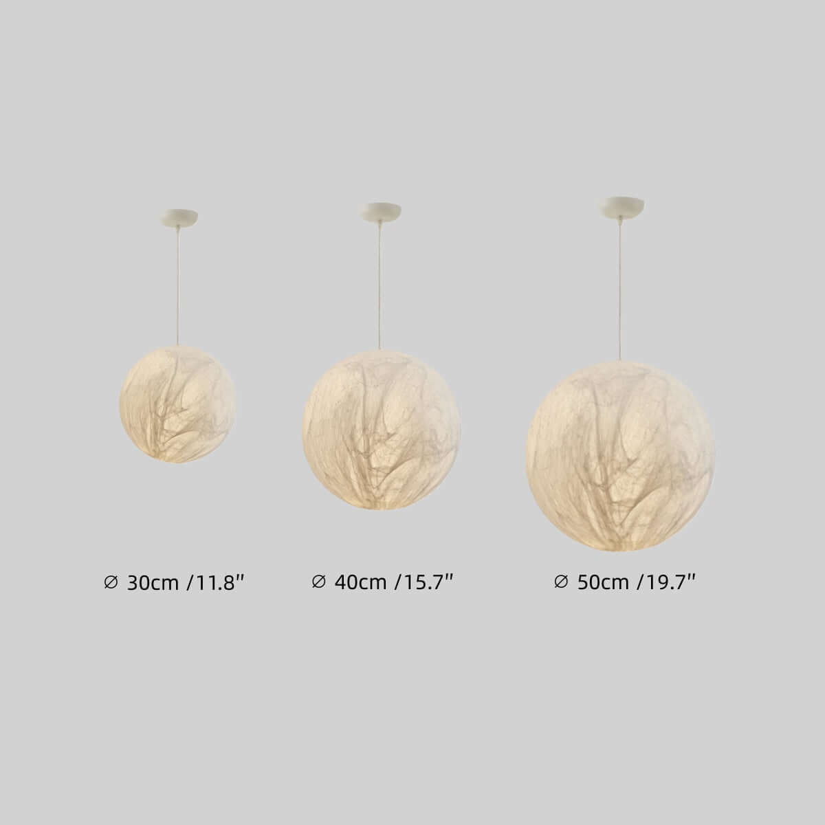 Pendant Light – Mulberry Silk White Globe Ceiling Lamp for Living Room