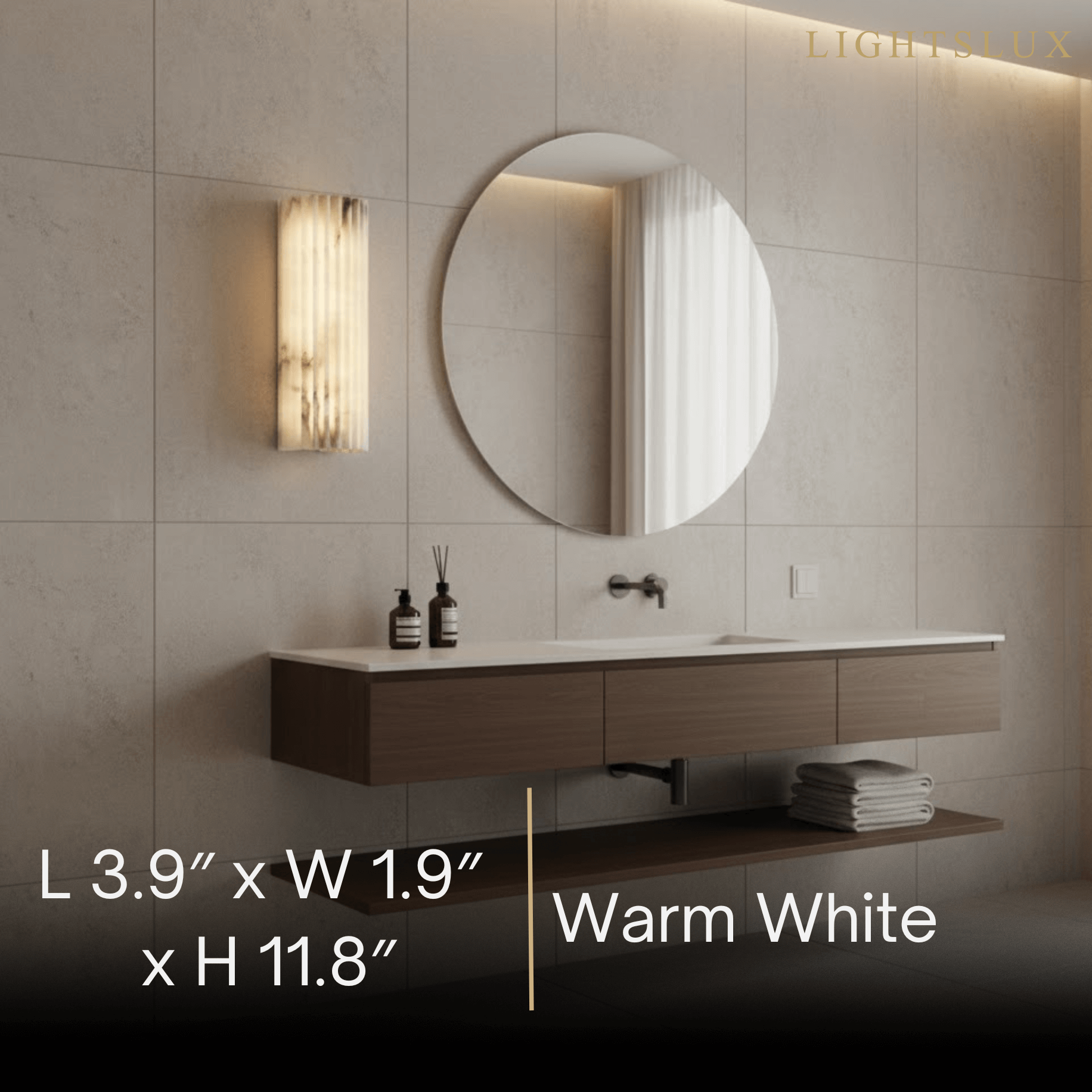 Modern Alabaster Wall Light – White Natural Stone LED Wall Lamp for Living Room
