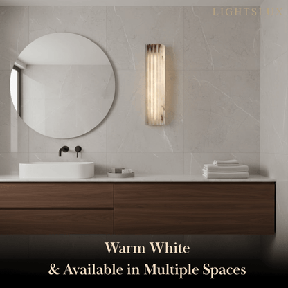 Modern Alabaster Wall Light – White Natural Stone LED Wall Lamp for Living Room